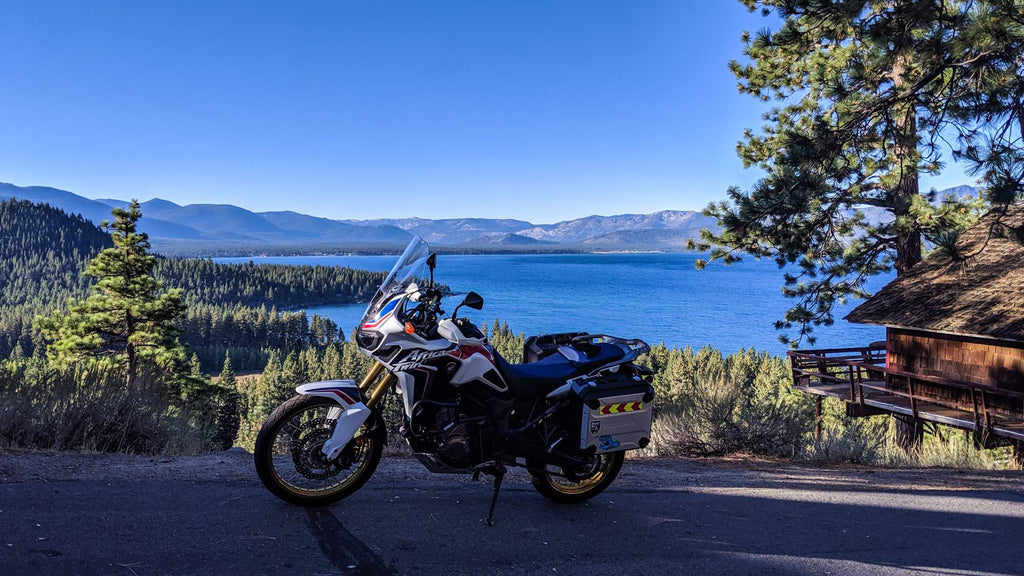 San Francisco Motorcycle tour by Native Moto Adventures, in lake Tahoe, on Honda Africa Twin