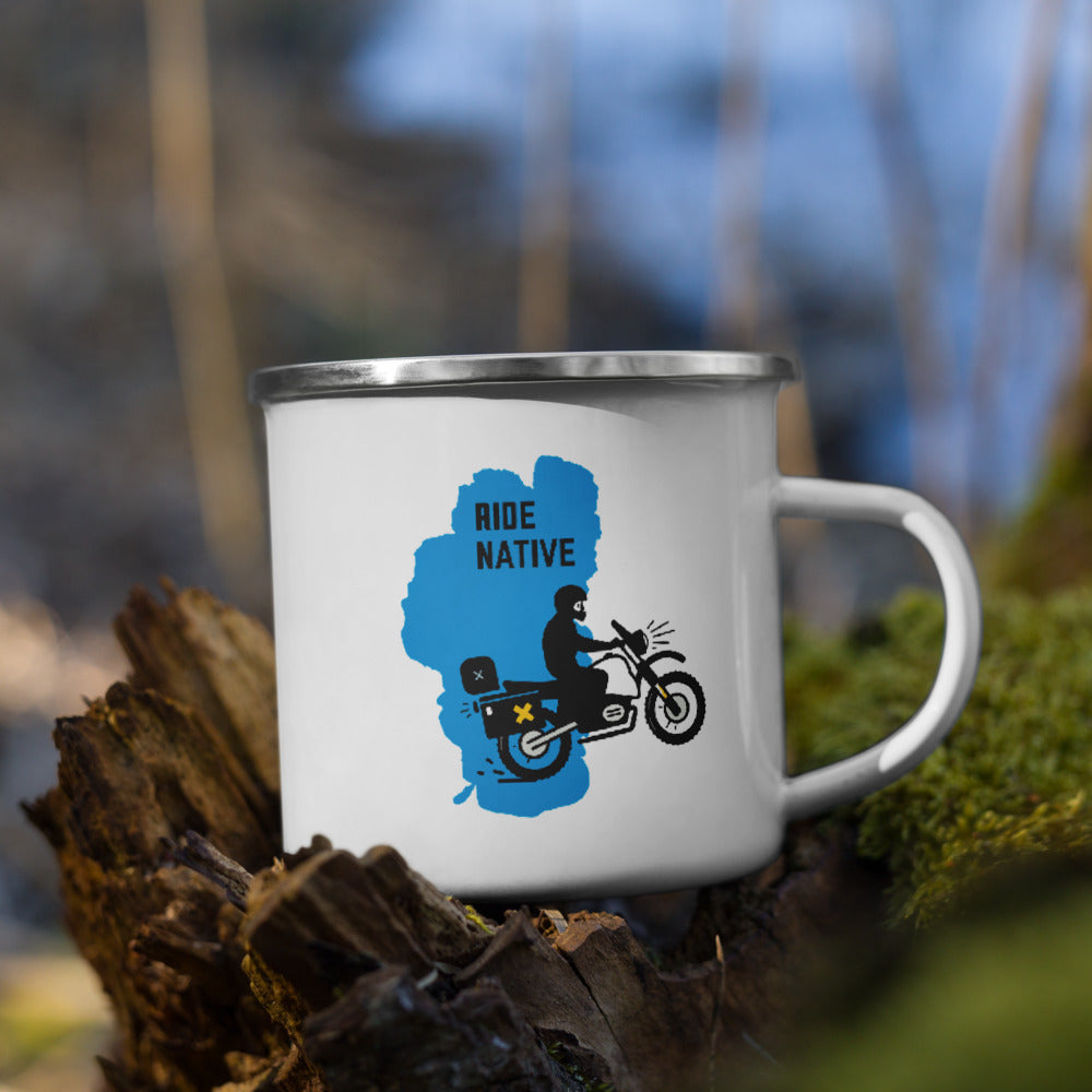 'Ride Native' in Lake Tahoe Enamel Mug